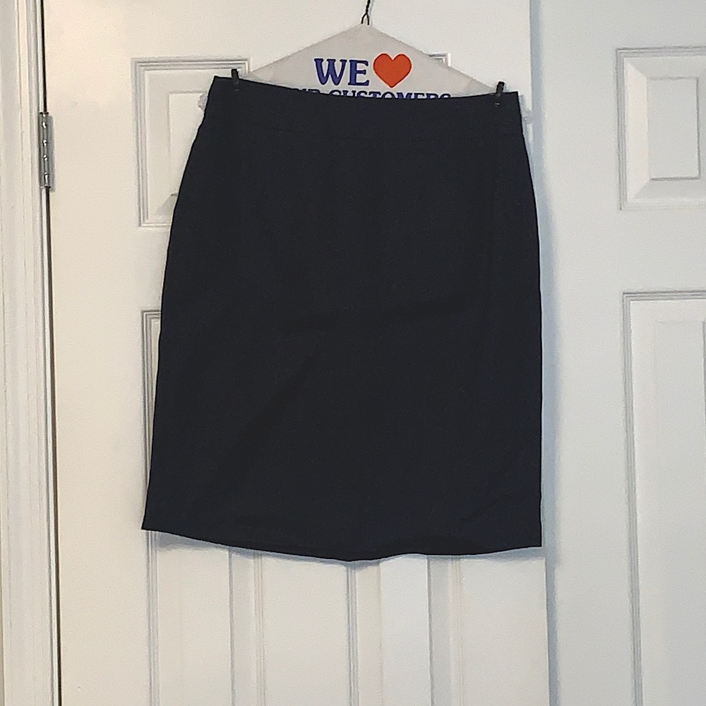 J.Crew Navy Blue Linen Pencil Skirt, Size 4
